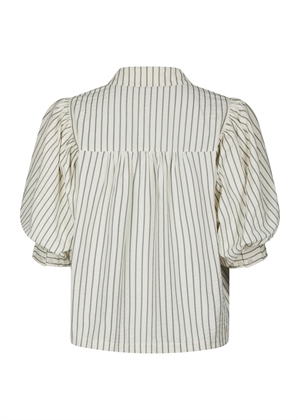 Etta slim stripe skjorte Offwhite Neo Noir 